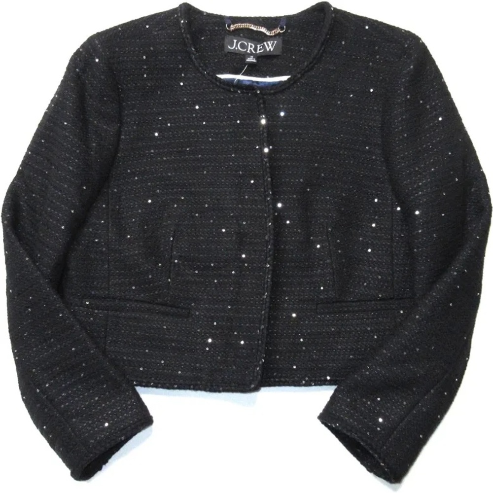 J.Crew Black Sequin Lady Jacket